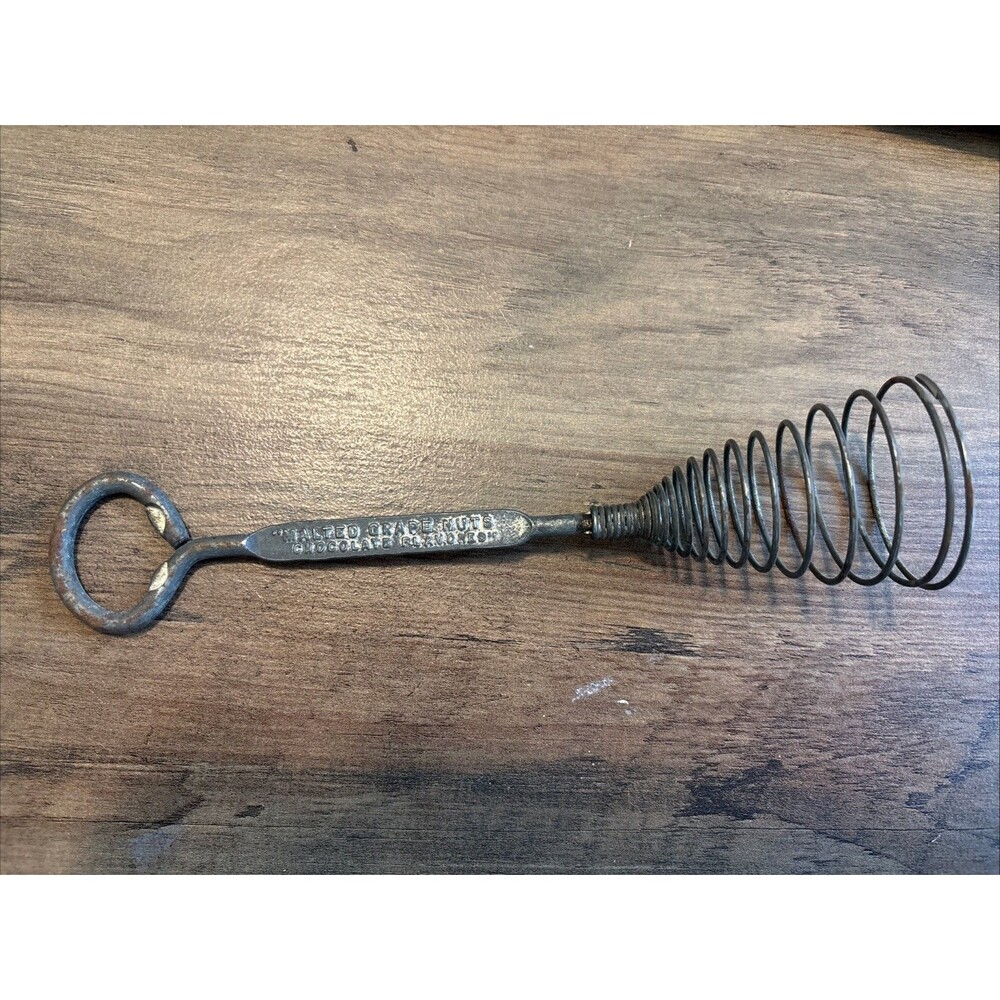 Antique Metal Malted Grape Nuts Whisk Mixer — Malted Grape Nuts Chocolate Flavor
